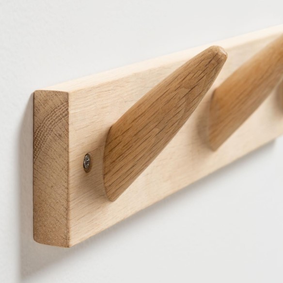 Colgador de pared SMOOTH - madera de roble Natural