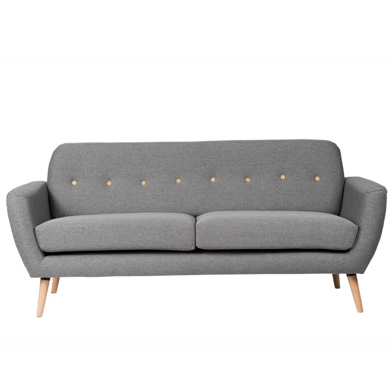 Sofá PHELPS - tejido Gris oscuro - madera Natural