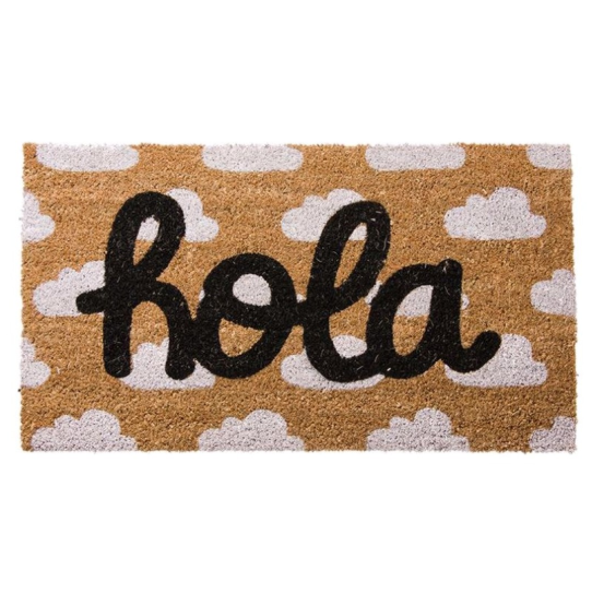 Felpudo HOLA – coco Natural