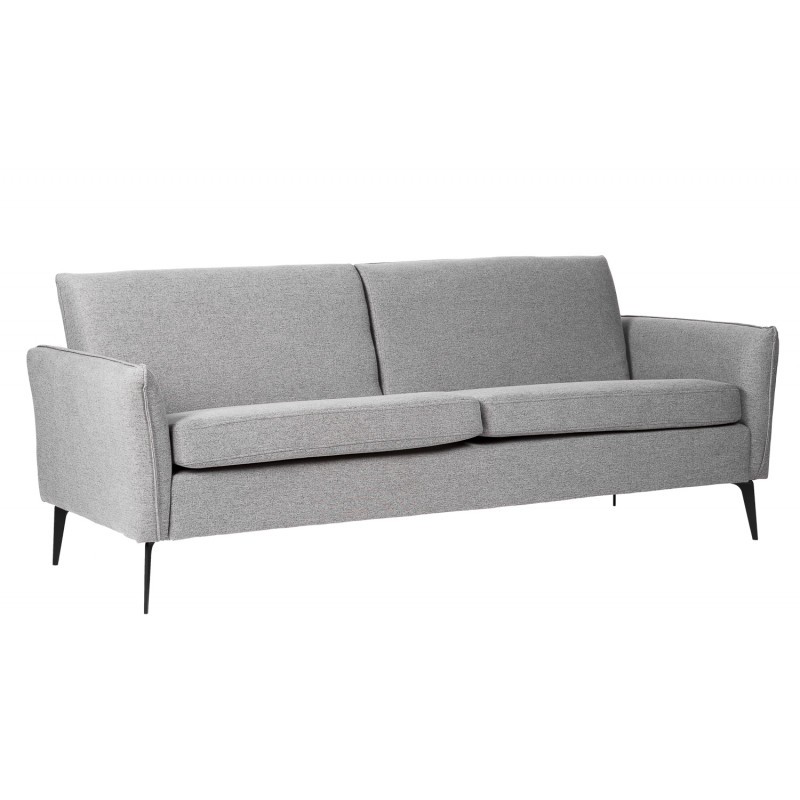 Sofá TUVALU – tejido Gris claro – metal Negro