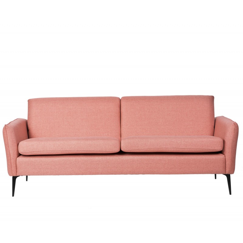 Sofá TUVALU - tejido Rosa claro - metal Negro