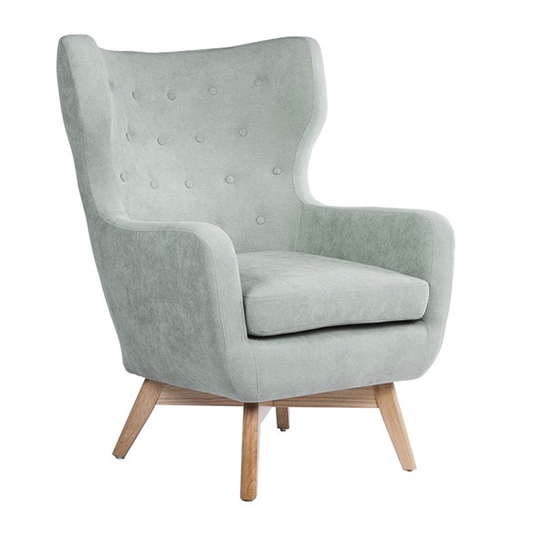 Sillón VEGAS – tejido Verde menta – madera Natural