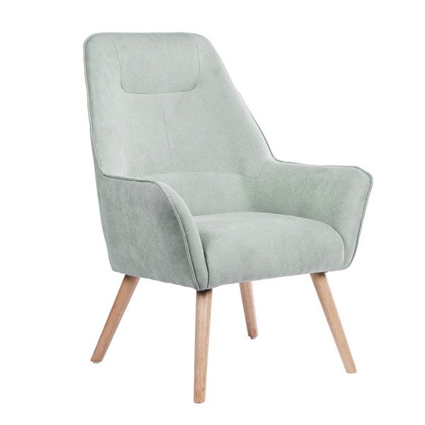 Sillón MIAMI – tejido Verde menta – madera Natural