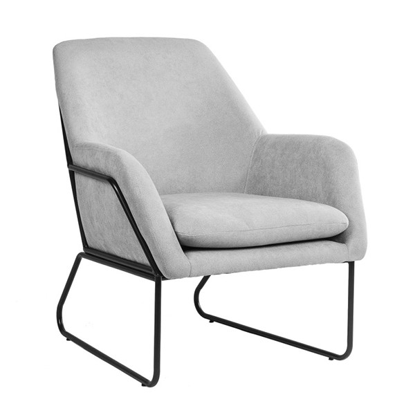 Sillón DALLAS – tejido Gris claro – metal Negro