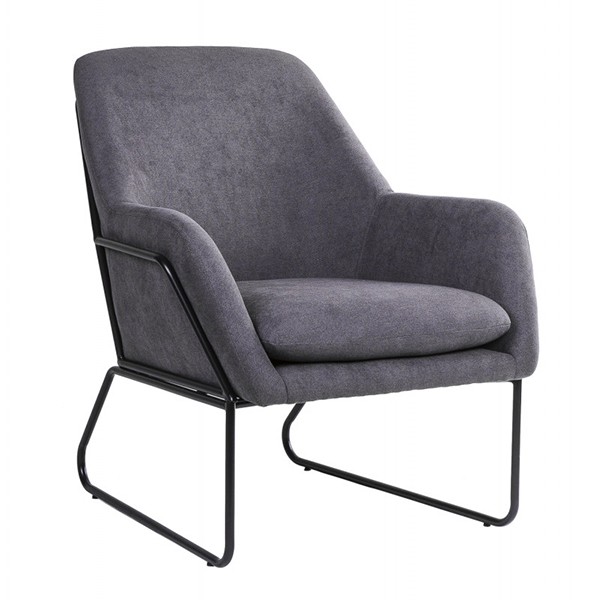Sillón DALLAS – tejido Gris oscuro – metal Negro