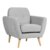 Sillón BOSTON – tejido Gris claro – madera Natural