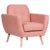 Sillón BOSTON – tejido Rosa claro – madera Natural