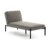 Chaise longue CHICAGO – tejido Gris – metal Negro