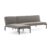 Sofá con chaise longue CHICAGO – tejido Gris – metal Negro