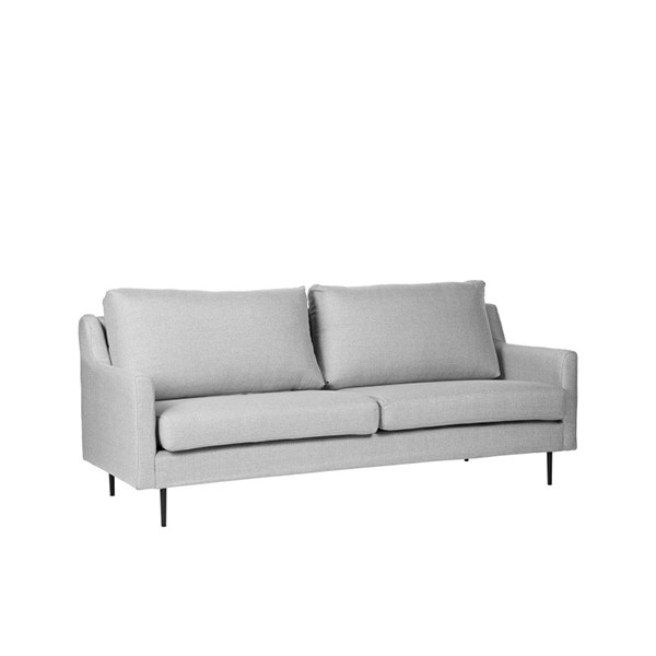 Sofá MONTGOMERY – tejido Gris claro – metal Negro
