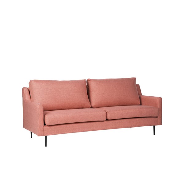Sofá MONTGOMERY – tejido Rosa – metal Negro