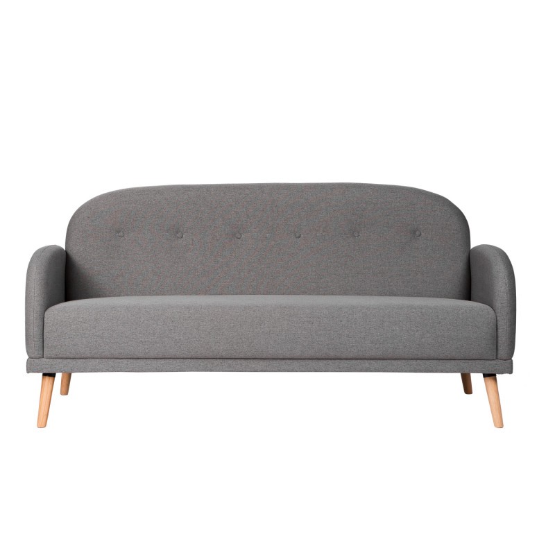 Sofá JUNEAU - tejido Gris oscuro - madera Natural