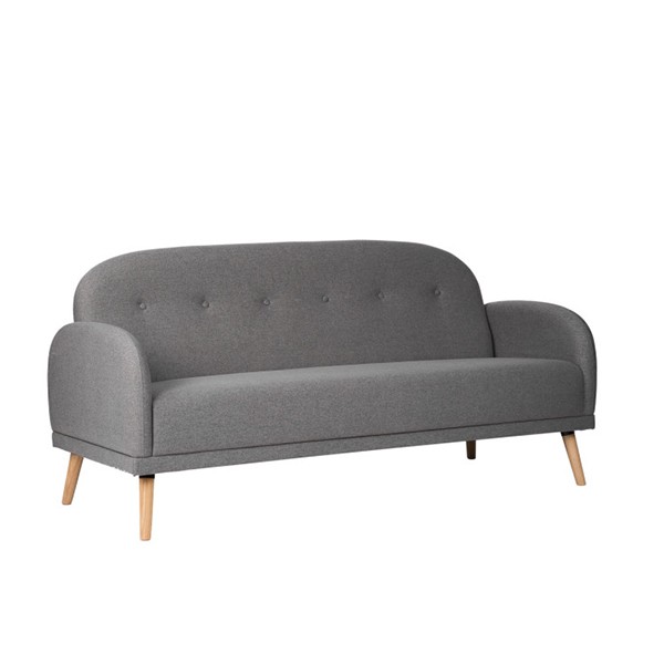 Sofá JUNEAU – tejido Gris oscuro – madera Natural