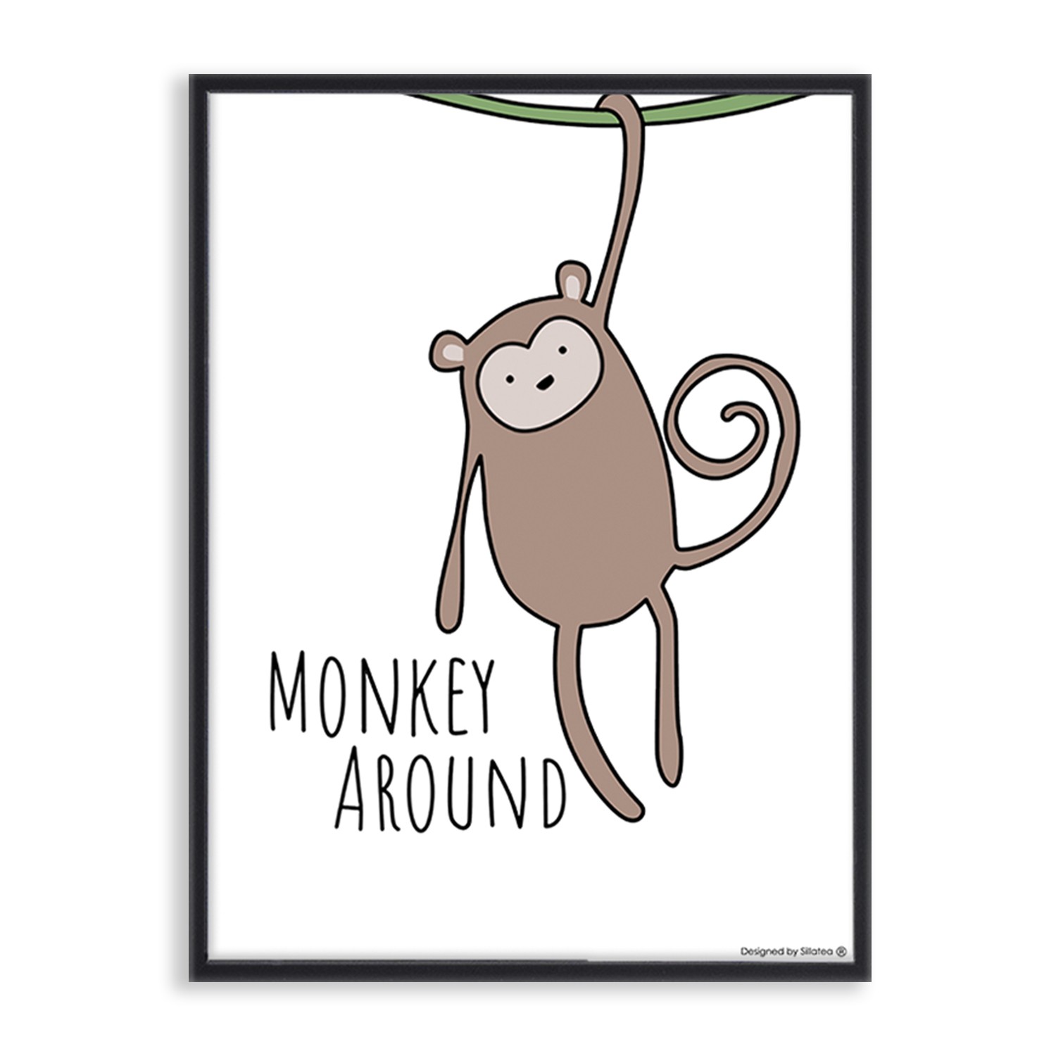 Lámina con marco BABY MONKEY 30×40