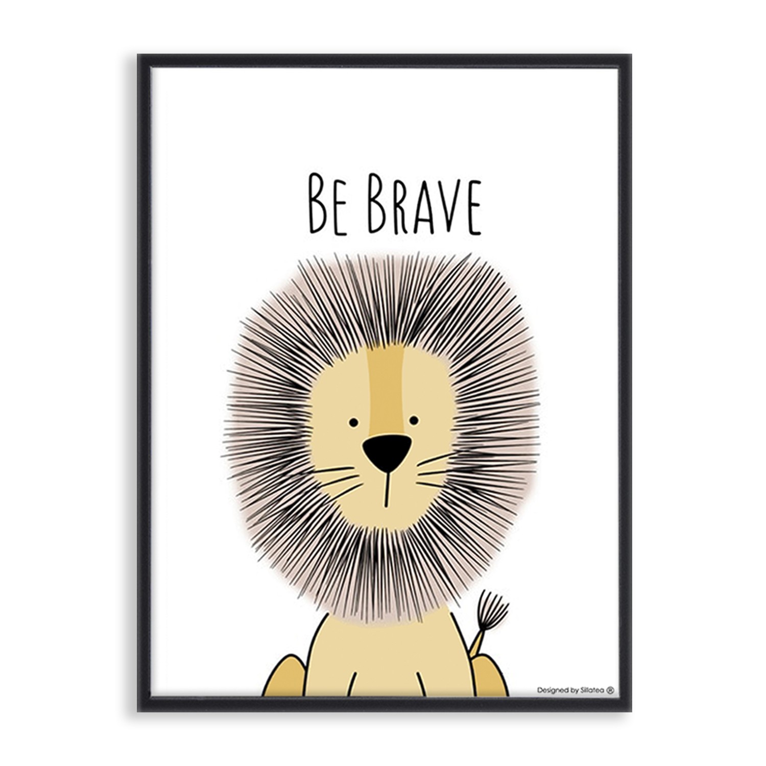 Lámina con marco BABY LION 30×40