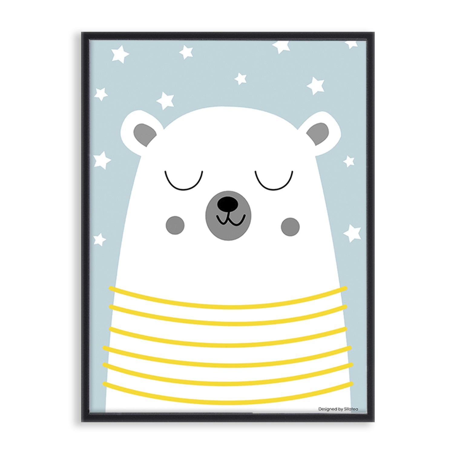 Lámina con marco BABY BEAR SNOW 30×40