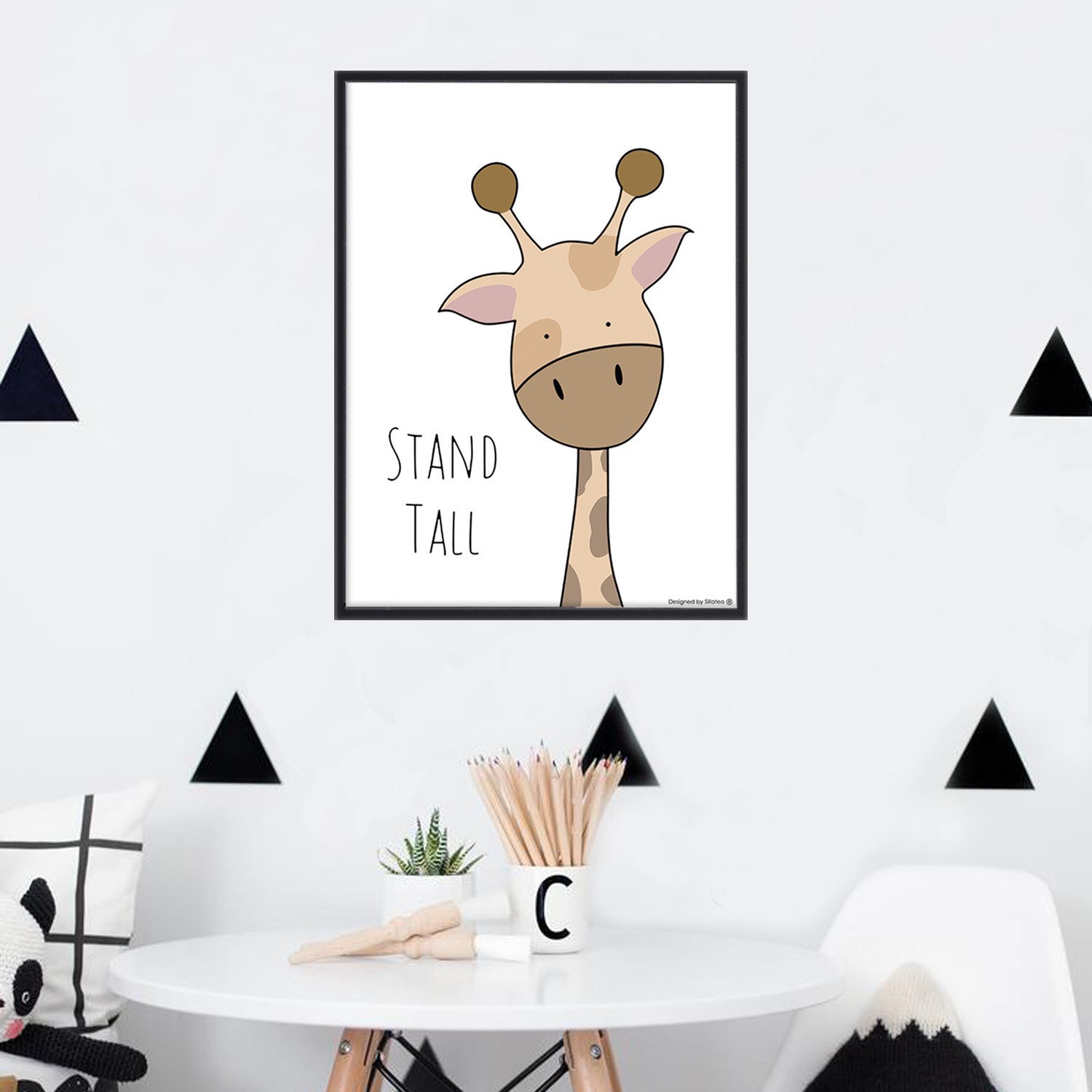 Lámina con marco BABY JIRAFA 30x40