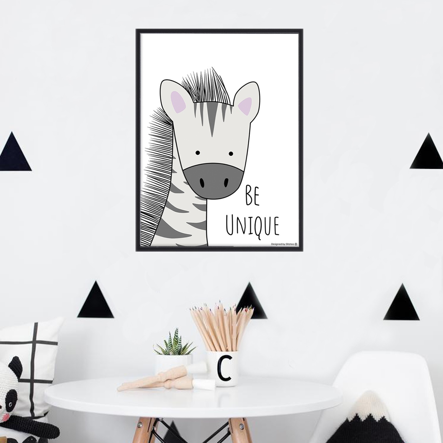 Lámina con marco BABY ZEBRA 30x40