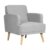 Sillón DOVER – tejido Gris claro – madera Natural