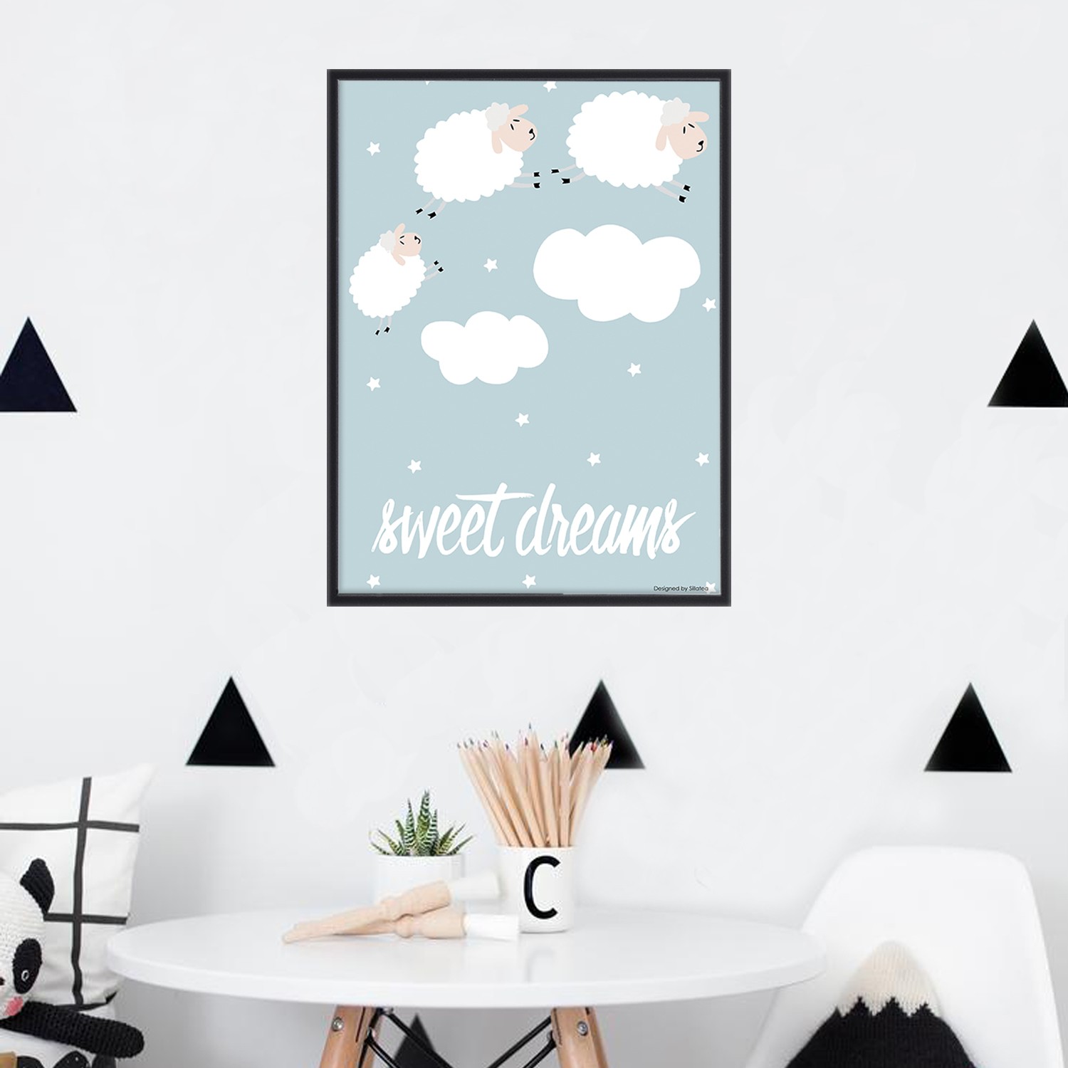 Lámina con marco BABY HEART 30x40