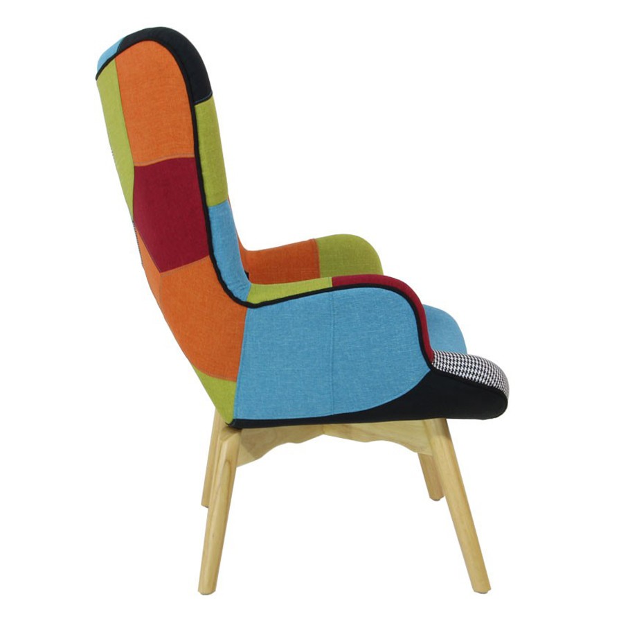 Editando: Sillón FREATHER tapizado PATCHWORK Multicolor