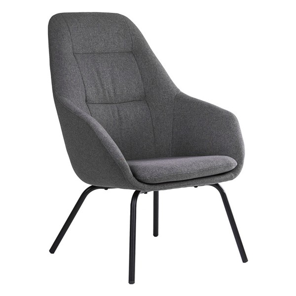 Sillón PROVIDENCE – tejido Gris oscuro – metal Negro