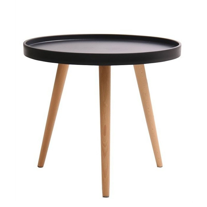 Mesa auxiliar EUMA – madera de Haya – plástico Negro