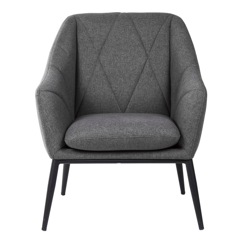 Sillón AUSTIN - tejido Gris oscuro - metal Negro