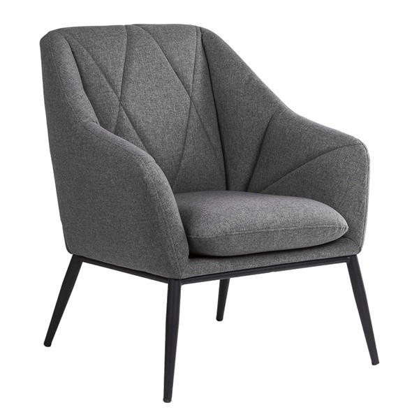 Sillón AUSTIN – tejido Gris oscuro – metal Negro