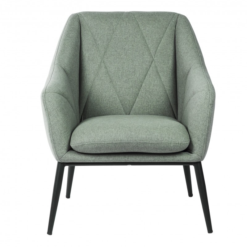Sillón AUSTIN - tejido Verde menta - metal Negro