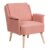 Sillón GRANADA – tejido Rosa claro – madera Natural