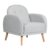 Sillón RICHMOND – tejido Gris claro – madera Natural