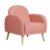 Sillón RICHMOND – tejido Rosa claro – madera Natural
