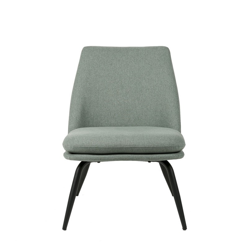Sillón MONTERREY - tejido Verde menta - metal Negro