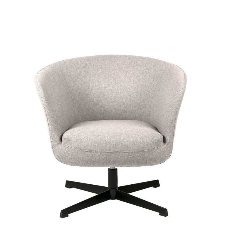 Sillón MERIDA - tejido Rosa claro - metal Negro