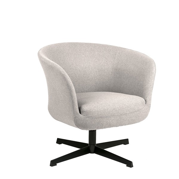 Sillón MÉRIDA – tejido Gris claro – metal Negro Sillón MÉRIDA – tejido Gris claro – metal Negro