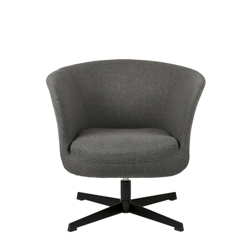 Sillón MERIDA - tejido Gris oscuro - metal Negro