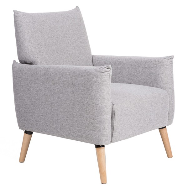 Sillón PORTLAND – tejido Gris claro – madera Natural Sillón PORTLAND – tejido Gris claro – madera Natural