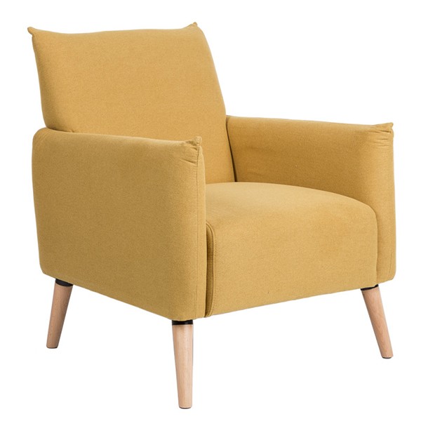 Sillón PORTLAND – tejido Mostaza – madera Natural Sillón PORTLAND – tejido Mostaza – madera Natural