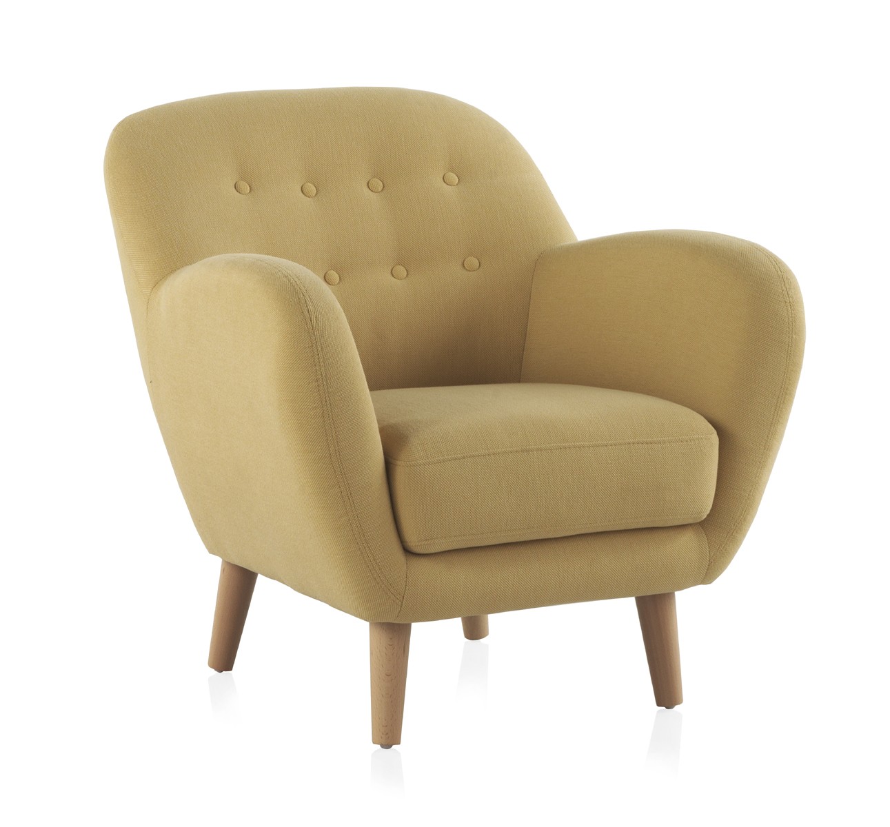 Sillón VENETO – tejido Mostaza – madera de haya Natural Sillón VENETO – tejido Mostaza – madera de haya Natural