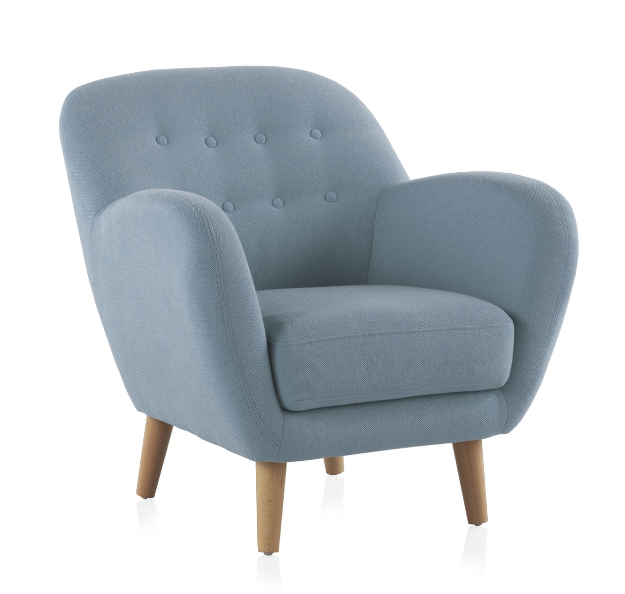 Sillón VENETO – tejido Azul celeste – madera de haya Natural Sillón VENETO – tejido Azul celeste – madera de haya Natural