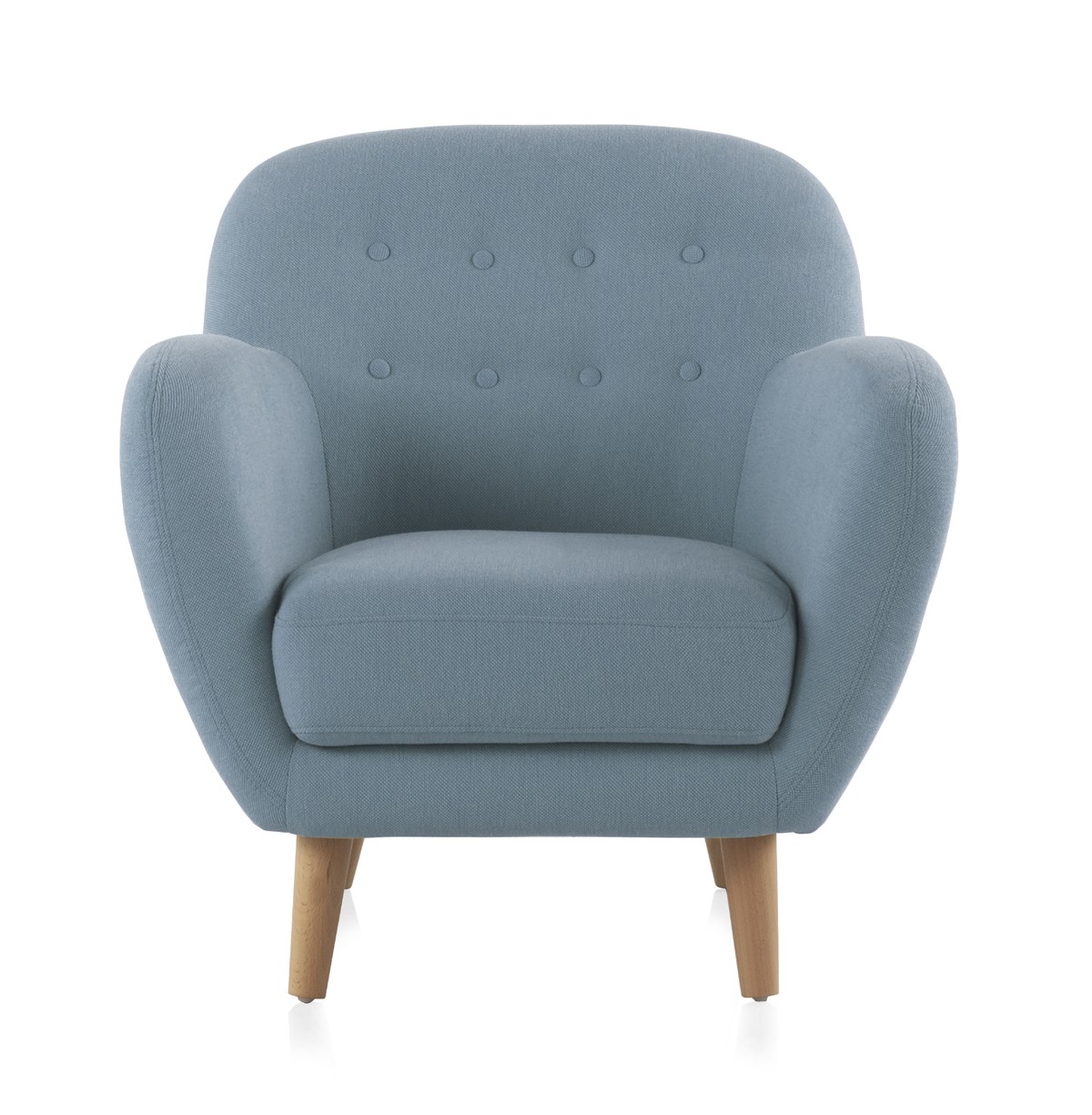 Sillón VENETO - tejido Azul celeste - madera de haya Natural