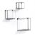 Set de tres estanterías de pared RAPTOR – metal Negro