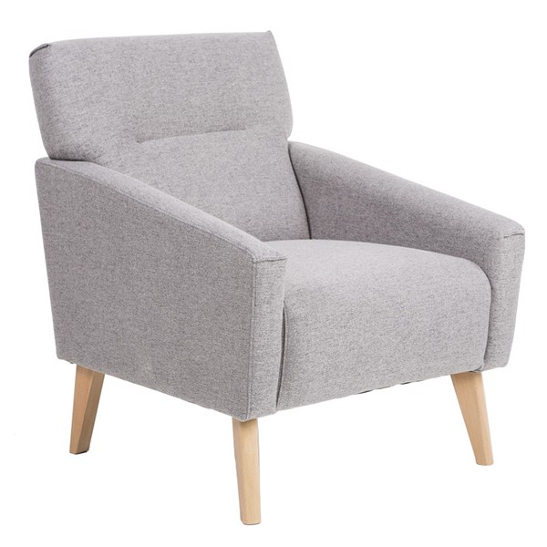 Sillón SEATTLE – tejido Gris claro – madera Natural Sillón SEATTLE – tejido Gris claro – madera Natural