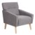 Sillón SEATTLE – tejido Gris oscuro – madera Natural