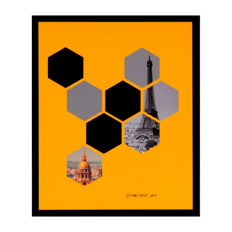 Cuadro HEXAGONAL PARIS 25×30 – marco Negro