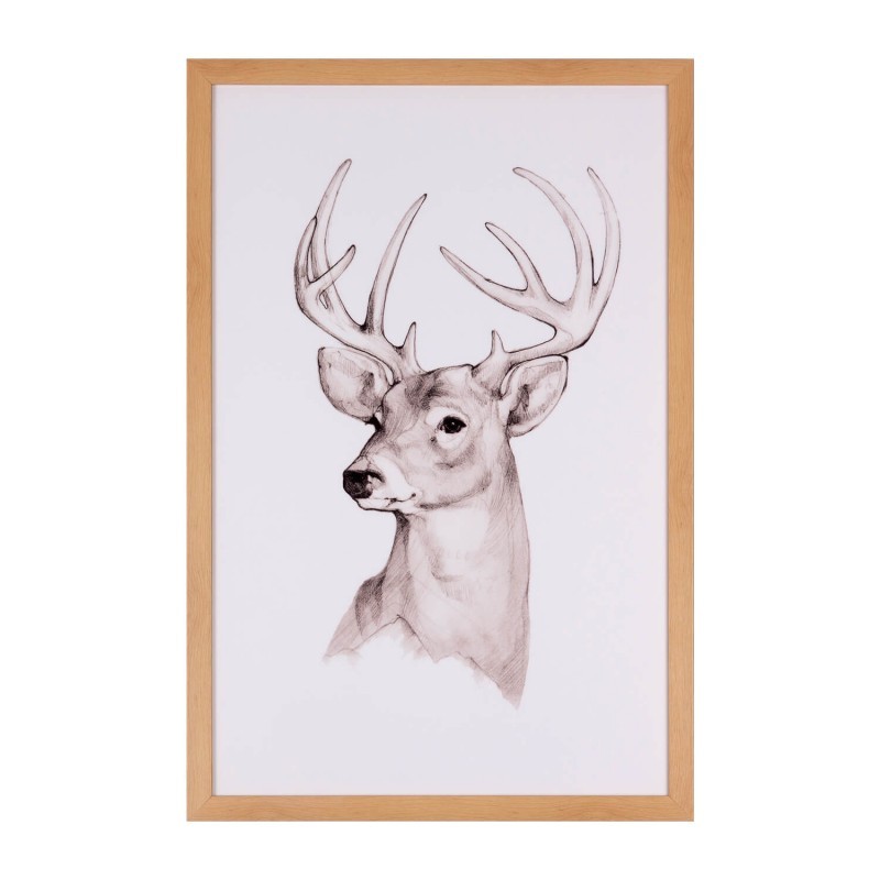 Cuadro DEER FACE 40×60 – marco Roble