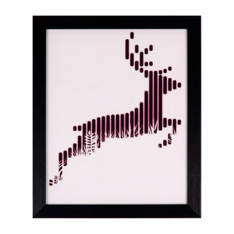 Cuadro JUMPING DEER 25×30 – marco Negro