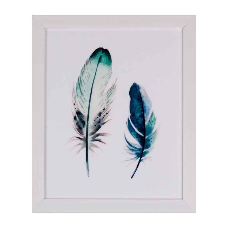 Cuadro PLUMES 25×30 – marco Blanco