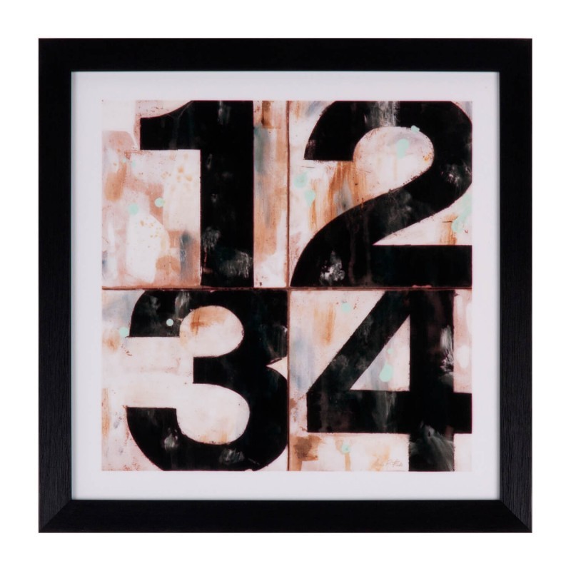 Cuadro NUMBERS 30×30 – marco Negro